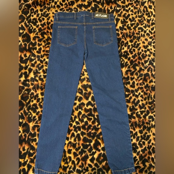 Genuine Y2K No Future Punk Skinny Jeans - Picture 4 of 4